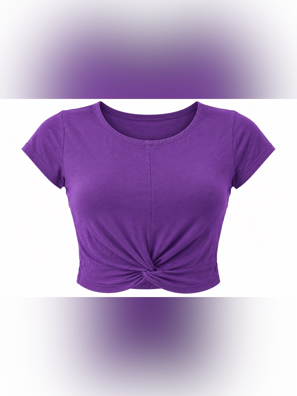 SWS Essentials Purple Twist Front Cropped T-Shirt S